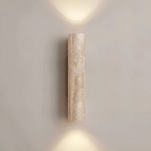 Modern Travertine Marble Cylinder LED Wall Sconce Warm White