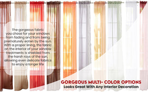 J&V Textiles 4-Pack Value: Solid Sheer Window Curtain Panels
