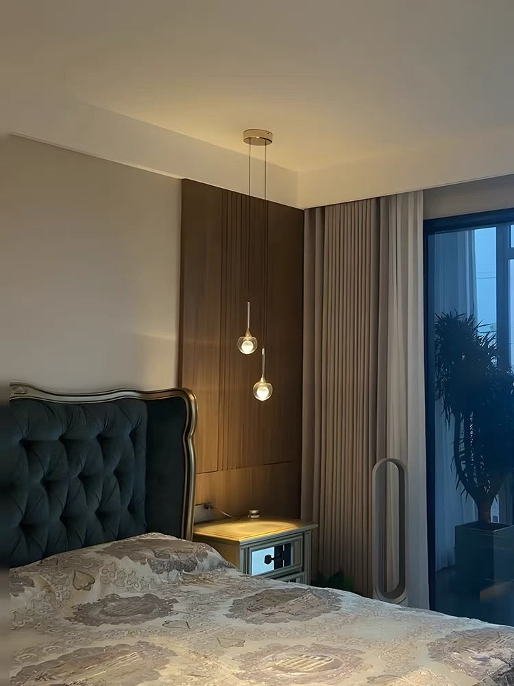 Minimalist Clear Glass Pendant Light Hanging Ceiling Fixture