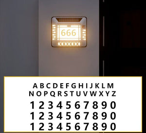 Solar LED Address Sign – Waterproof House Number Plaque, Customizable Numbers & Letters, Auto Dusk-to-Dawn Light, 8.1 x 6.9 Inches