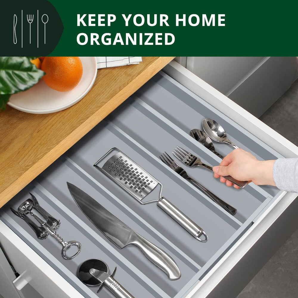 Utensil Drawer Organizer, Gray (5 Slots)