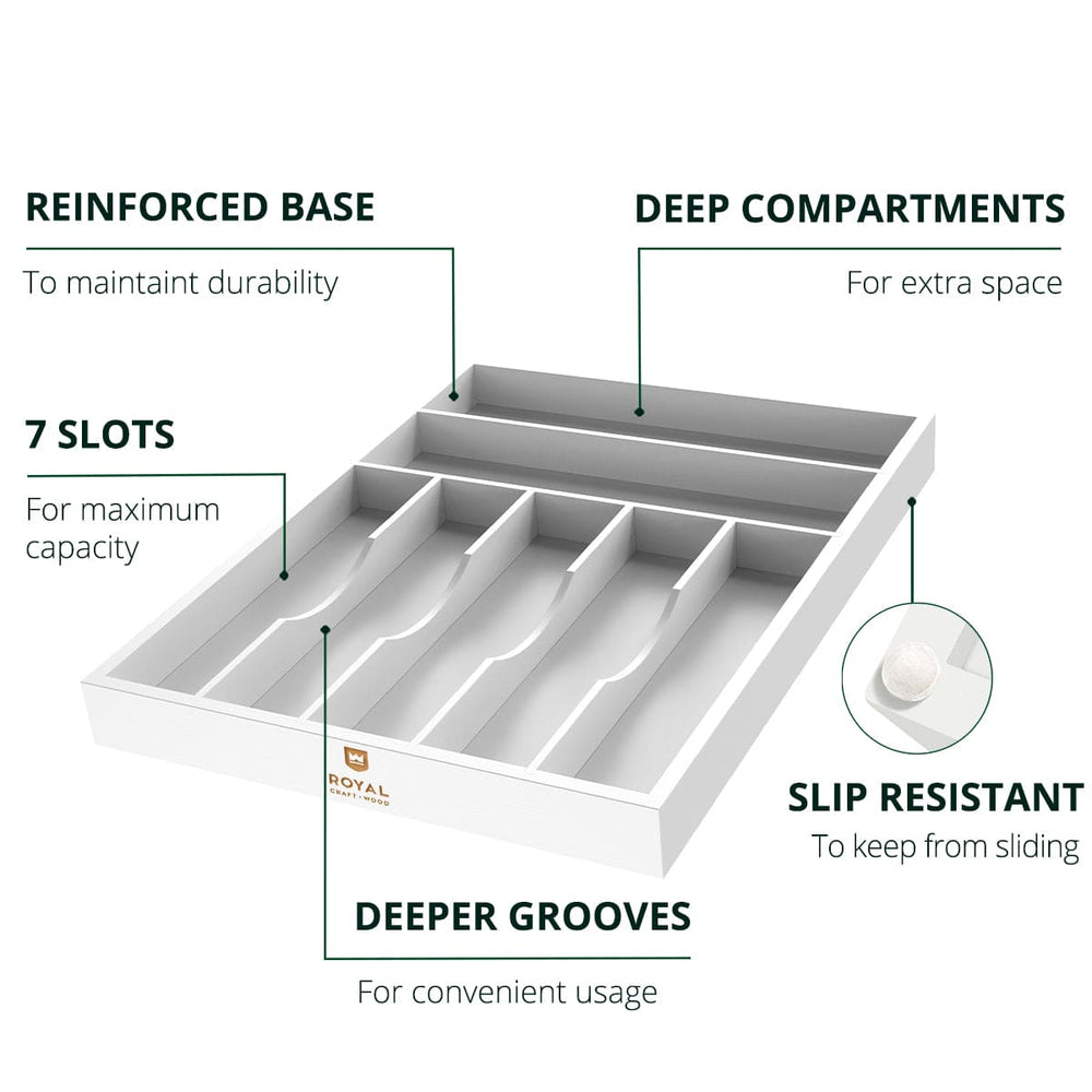 Basic Silverware Drawer Organizer, White