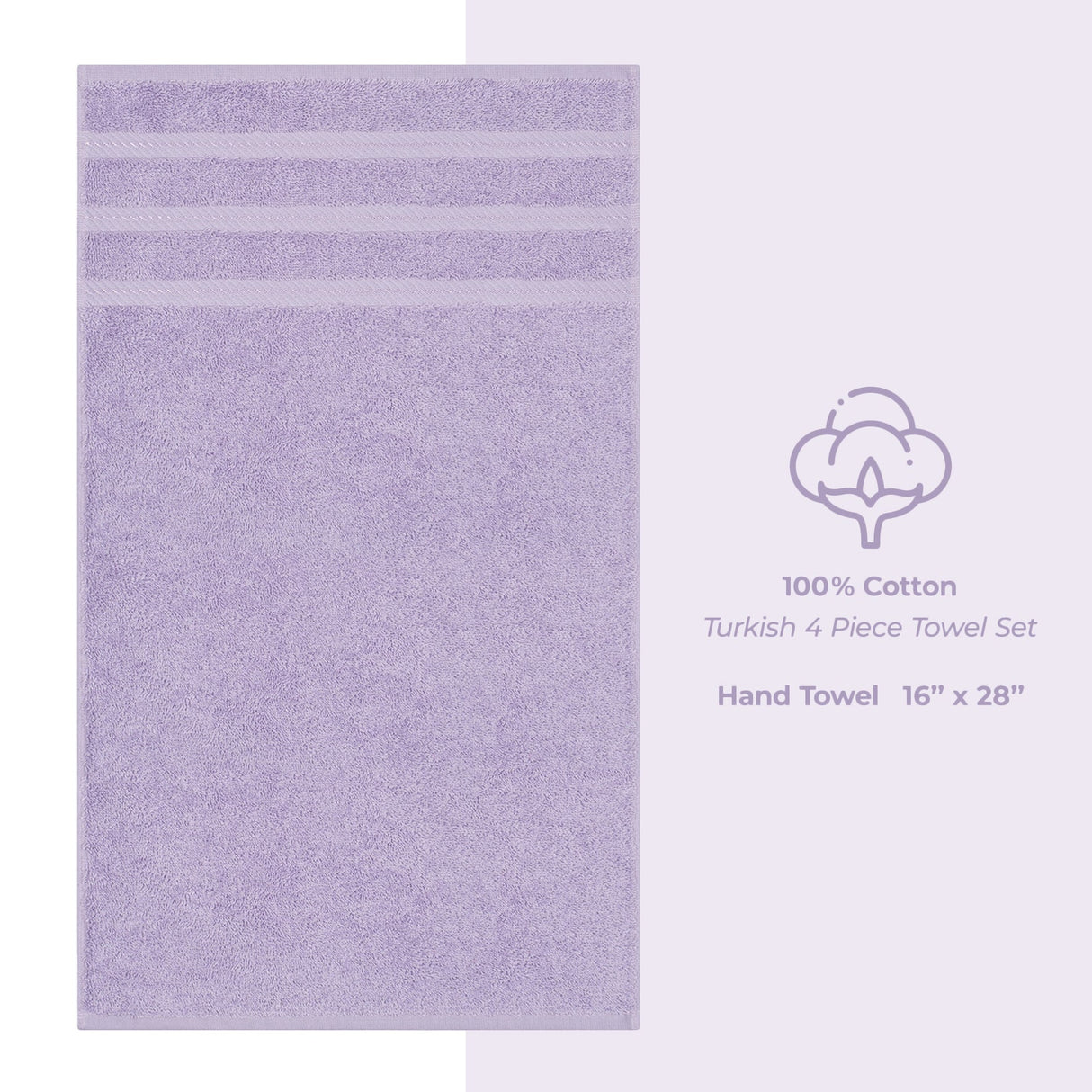 American Soft Linen 100%  Cotton Turkish Towels, 4 Pack Hand Towel Set, Super Soft, Absorbent, Quick Dry Premium Towels
