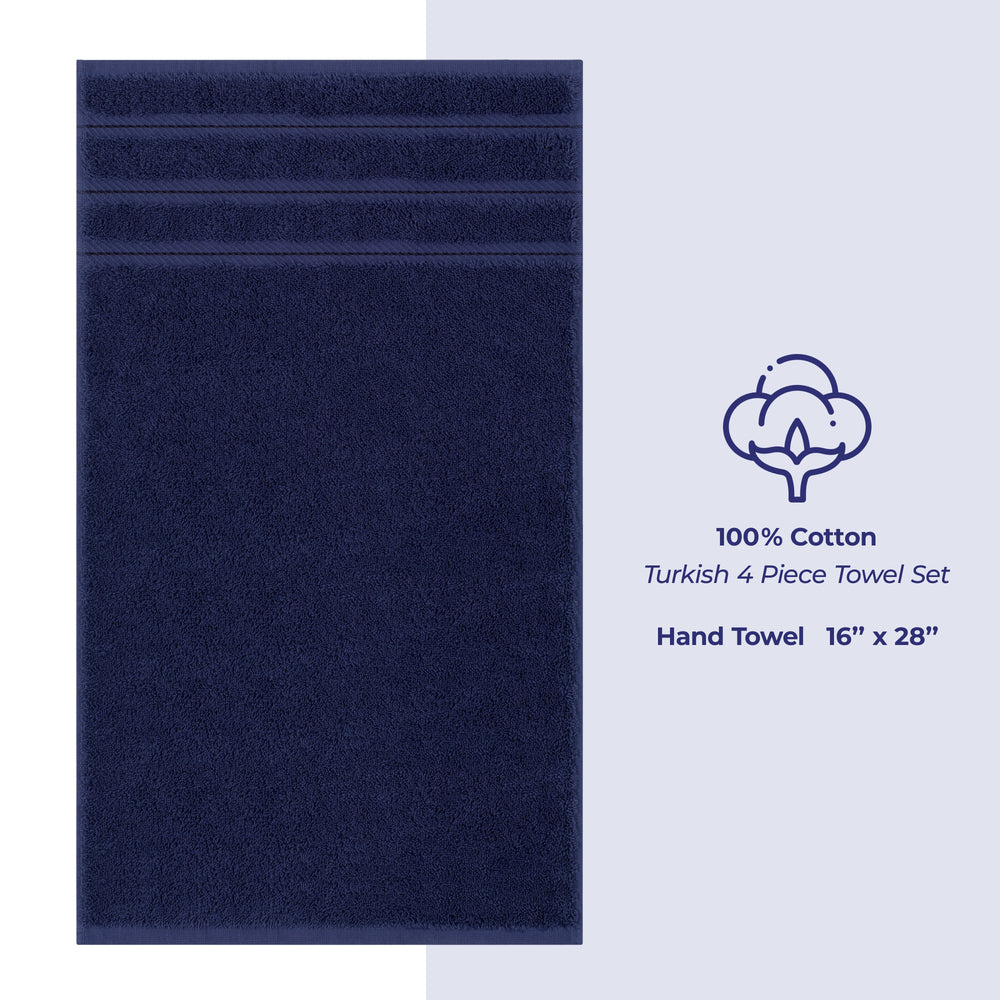American Soft Linen 100%  Cotton Turkish Towels, 4 Pack Hand Towel Set, Super Soft, Absorbent, Quick Dry Premium Towels