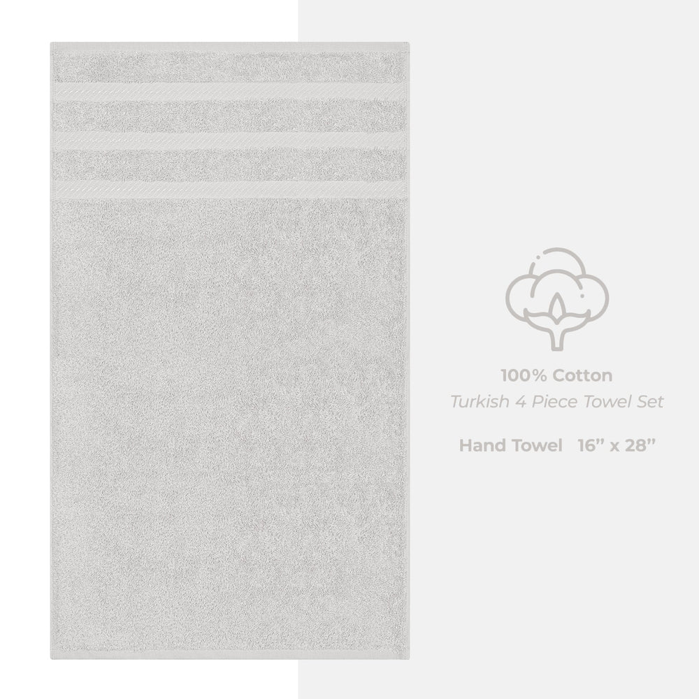 American Soft Linen 100%  Cotton Turkish Towels, 4 Pack Hand Towel Set, Super Soft, Absorbent, Quick Dry Premium Towels