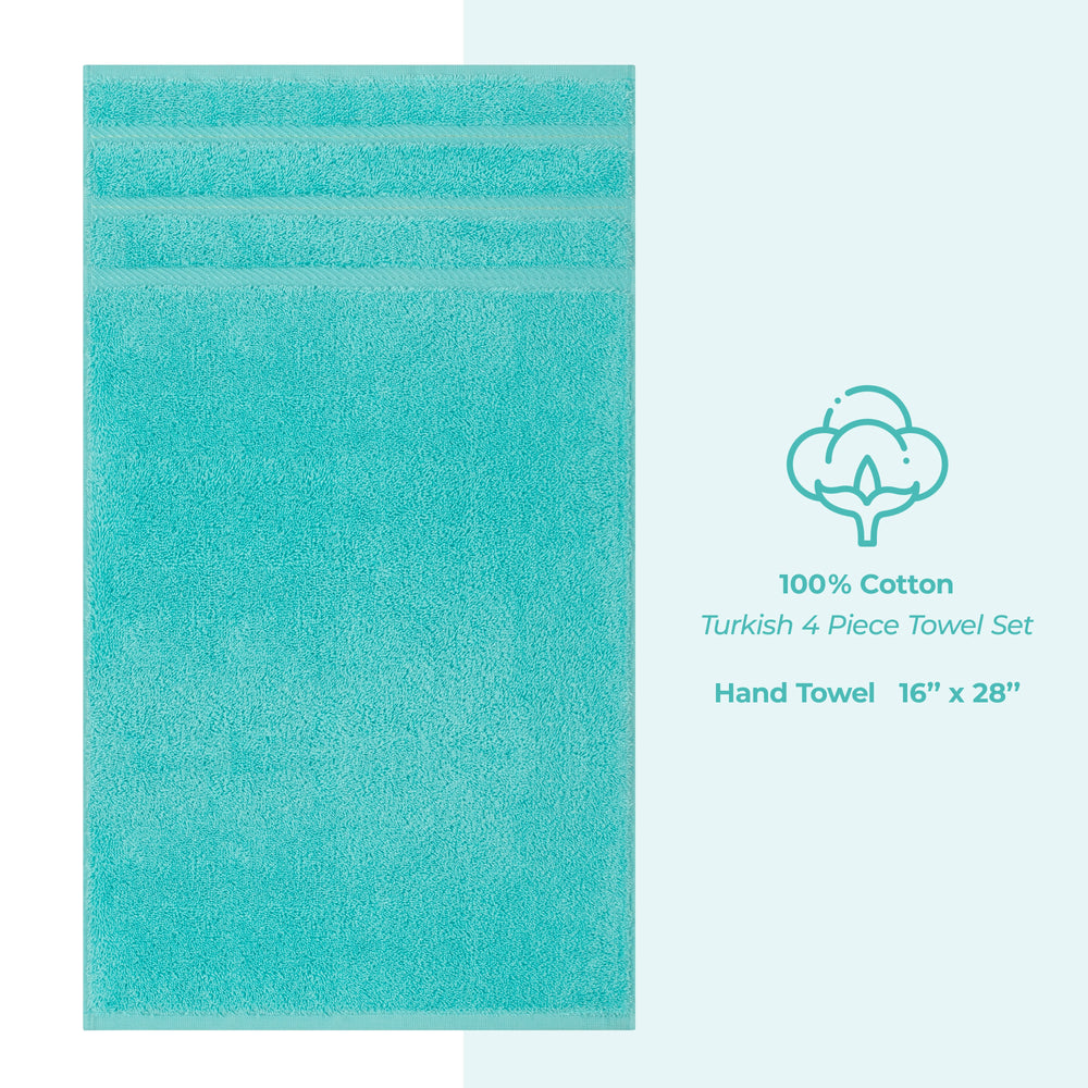 American Soft Linen 100%  Cotton Turkish Towels, 4 Pack Hand Towel Set, Super Soft, Absorbent, Quick Dry Premium Towels