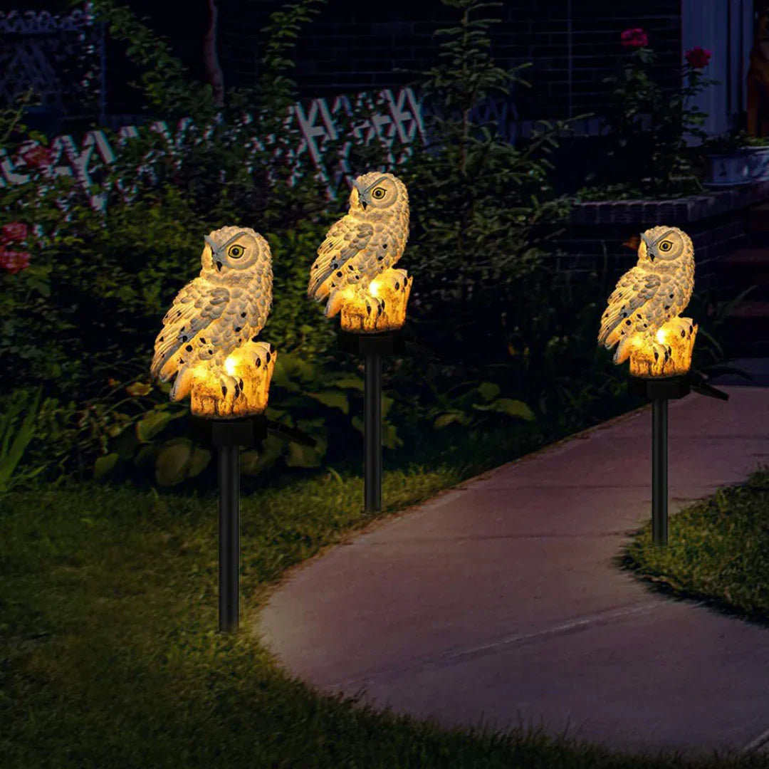 Solar Owl Garden Lights Outdoor LED Solar Powered Waterproof Animal Lamp Decor