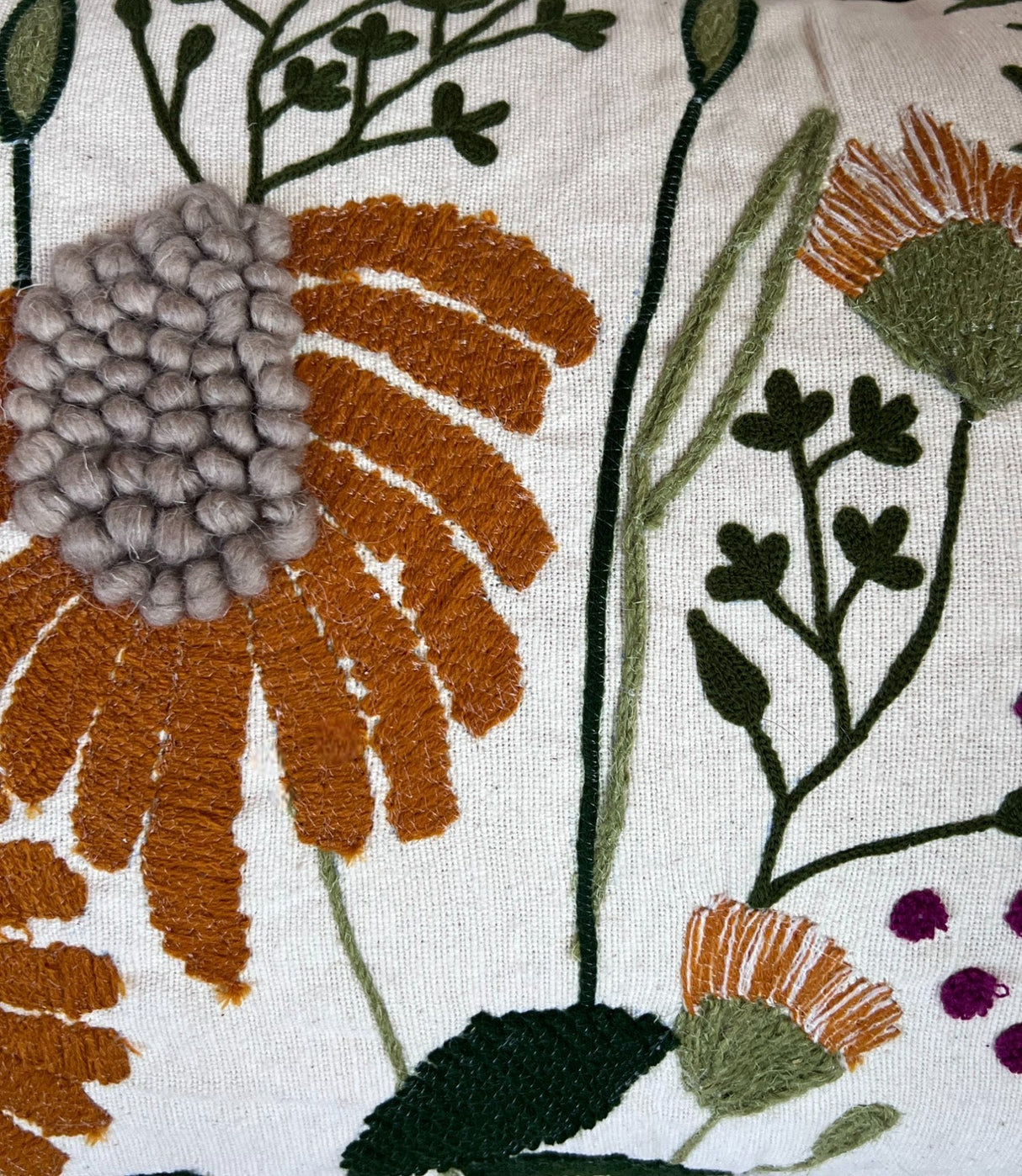 16" x 24" Oversized Floral Embroidered Throw Pillow Cover Sham