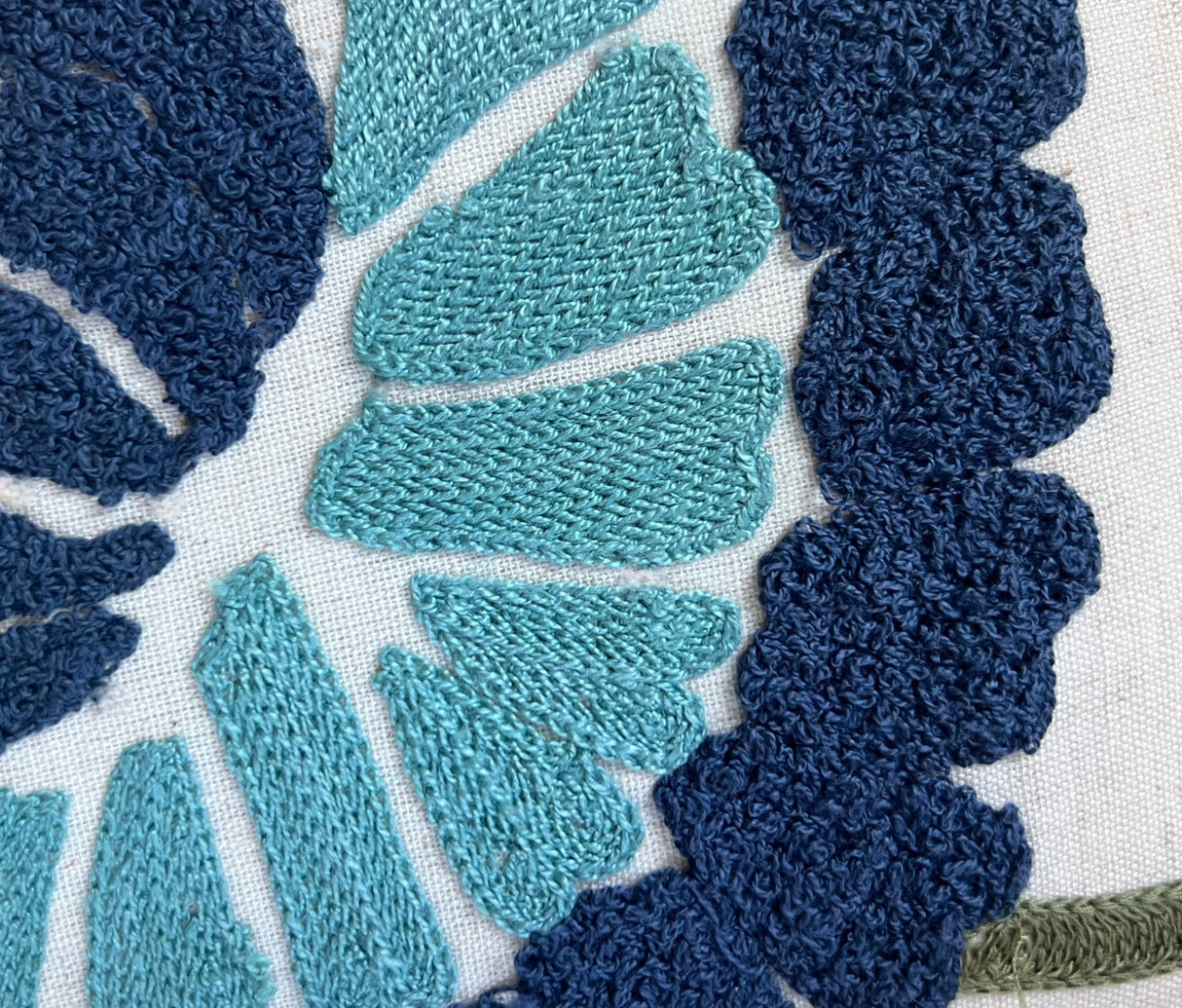 18x18" Embroidered Floral Boho Floral Throw Pillow Decorative Cover