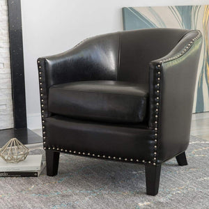 Enigmatica Upholstered Club Chair with Nailhead Trim