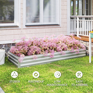 Outsunny 95" x 36" Galvanized Raised Garden Bed