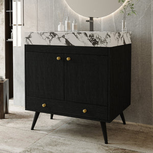 Contemporary Free-standing Bathroom Vanity with Faux Marble Top