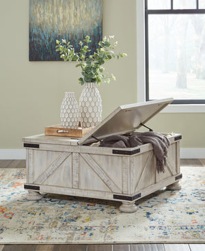 Carynhurst - Cocktail Table with Storage - Whitewash