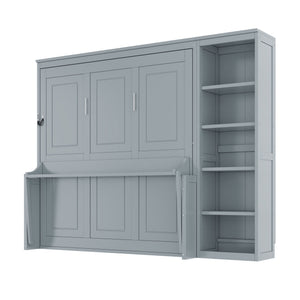 Sturdy Murphy Bed With Desk And Bookshelf