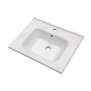 Rectangular Single Vanity Top With 1 Faucet Hole And Overflow Ceramic