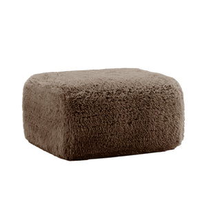 Aviana Ottoman in Plush Fabric - Chocolate