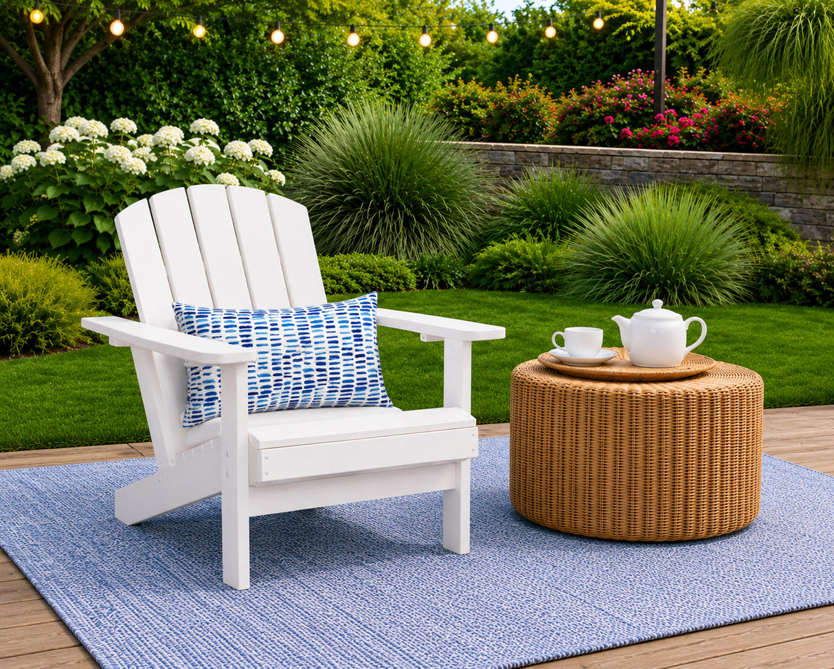 2 Pack Outdoor Lumbar Pillow Covers - Blue Dash