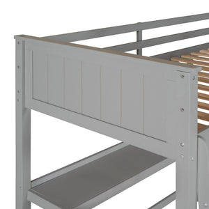 Loft Bed With Drawers With Desk And Shelves