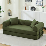 Folding Sofa Bed with Corduroy Upholstery and 2 Pillows