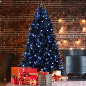 6-Foot Pre-Lit Black Christmas Tree with 350 LED Lights - Black