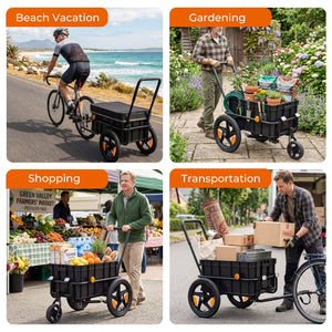 2-in-1 Bike Cargo Trailer Pushcart