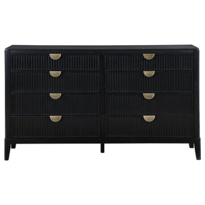 Mason - 8 Drawer Dresser With Fluted Design - Black