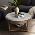 Large-round-waterproof-ottoman-coffee-table-2-tier-oversized-button-tufted-ottoman(light-gray)-Accent-Tables