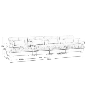 Oversized Modular Sectional Sofa with Deep Seat – Available in Dark Gray, Blue, or Beige