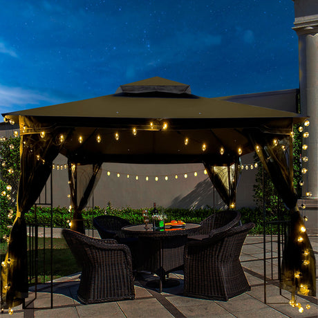 Gazebo tent with double roof & mosquito net