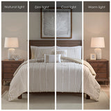 King 3 Piece Cotton Yarn Dyed Comforter Set