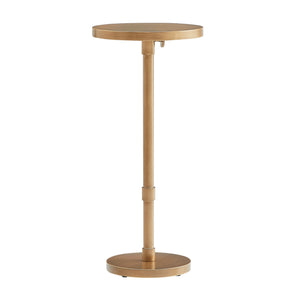 Morven - Adjustable Height Accent Table With Round Top - Antique Brass