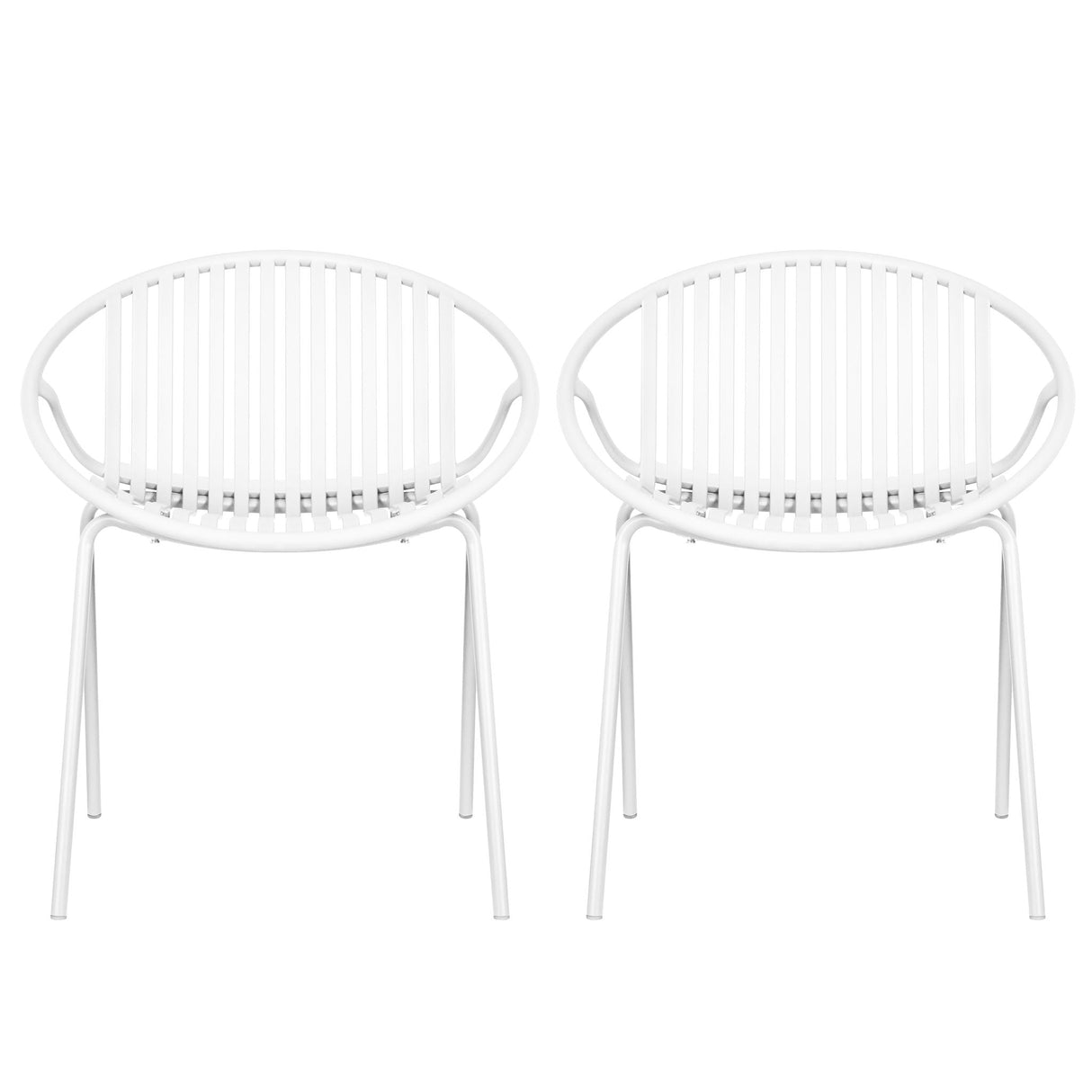 Stackable Outdoor Chairs With Breathable Plastic Backrest (Set of 2)
