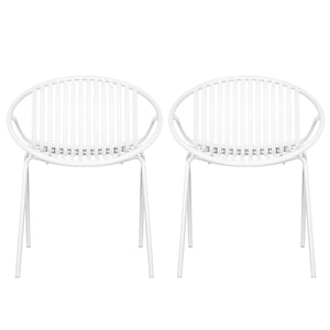 Stackable Outdoor Chairs With Breathable Plastic Backrest (Set of 2)