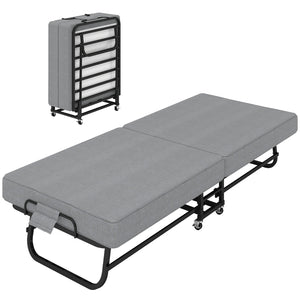 75" Folding Bed with Memory Foam Mattress