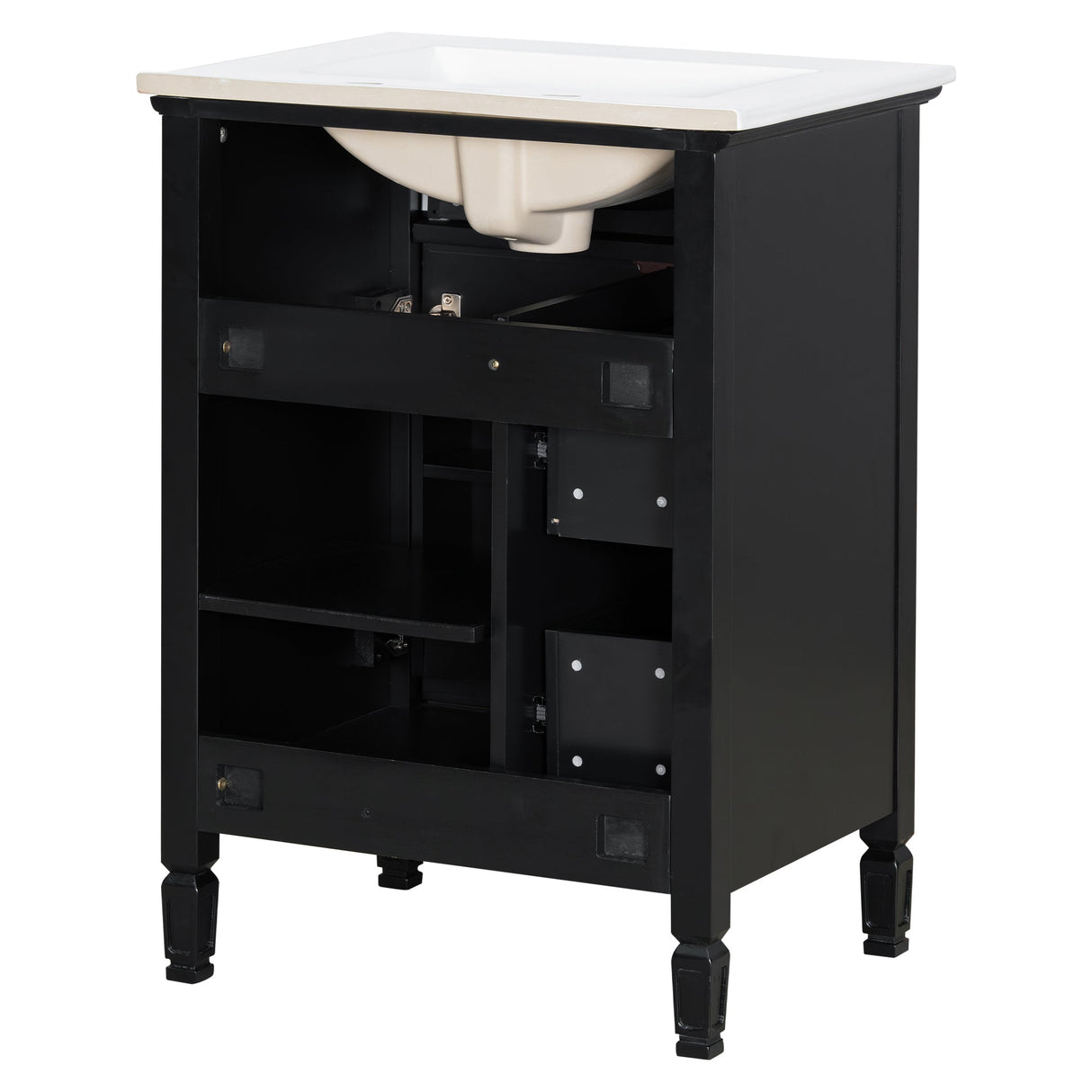 24-Inch Bathroom Vanity with Sink and Solid Wood Cabinet