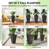 Stackable Taper Planters, Set of 3