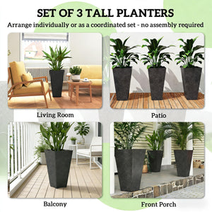 Stackable Taper Planters, Set of 3