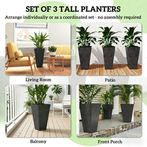 Stackable Taper Planters, Set of 3