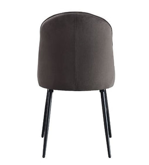 Abraham - Side Chair (Set of 2) - Dark Gray Fabric & Black