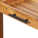 Bar Cart with Wine Bottle Holders, Acacia Wood