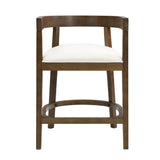 Modern Rubberwood Counter Stool Set with Upholstered Seats