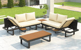 Outdoor Sectional Sofa Set with Adjustable Reclining Seats