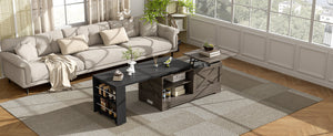 Farmhouse Lift Top Coffee Table With Barn Doors