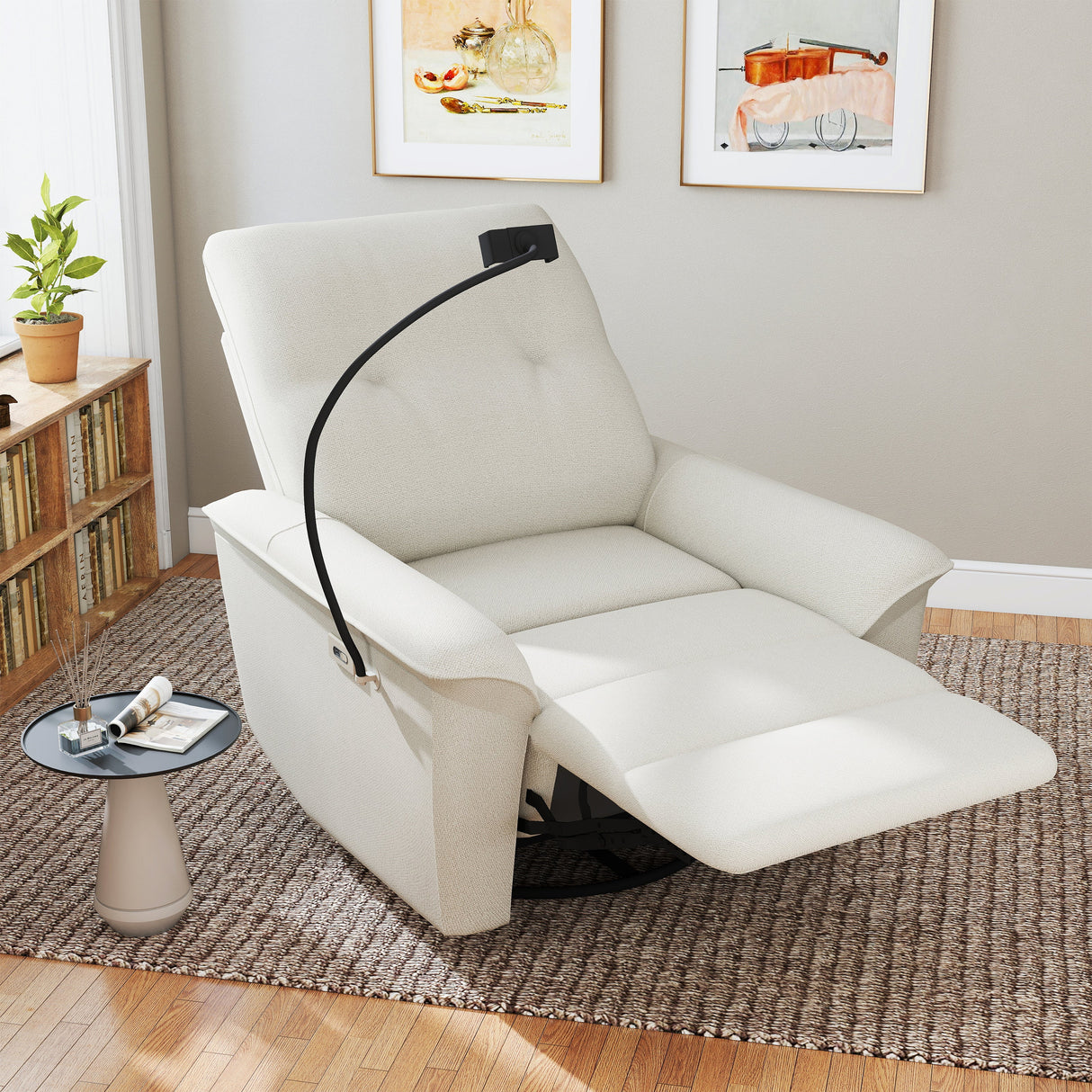 270° Power Swivel Rocker Recliner Chair with Phone Holder