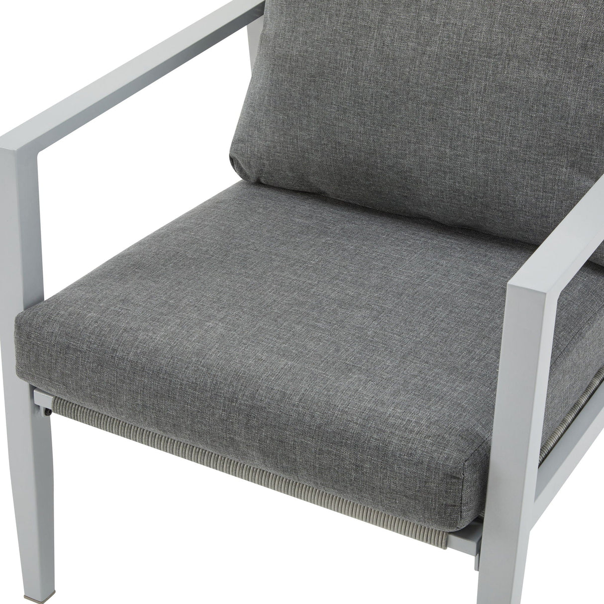 Modern Lounge Chair With Rope Accents And Cushions