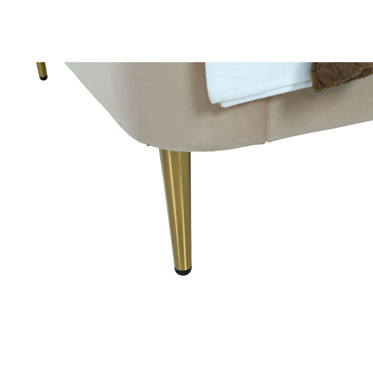 Mid-Century Modern Upholstered Bed With Curved Headboard
