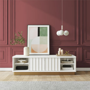 Rene Scalloped TV Stand For TVs Up To 65" - White