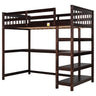 Loft Bed With Storage Shelves And Under Bed Desk