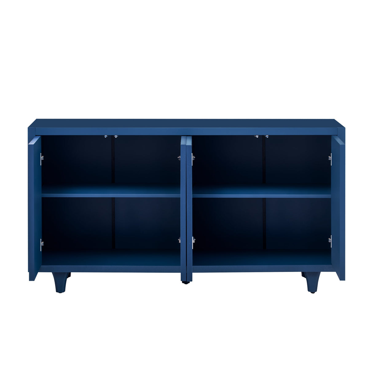 Storage Cabinet Sideboard Wooden Cabinet with Embossed Curved Doors