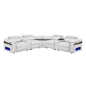 Nova - Sectional With Bluetooth Speaker, LED And Lifting Wine Cabinet